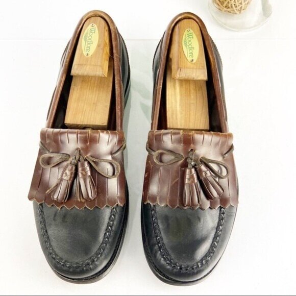 Johnston Murphy Mens Aragon Loafers Size 10.5 Brown Black Tassel Kiltie Moc Shoe - Picture 2 of 12